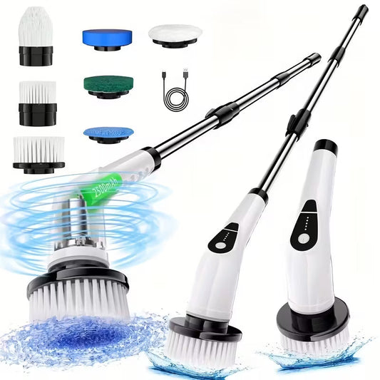Powerful Cordless Spin Scrubber – 7-in-1 Cleaning Brush for Tub, Tile, Floor & Kitchen